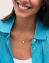 Collar Gota Drop Acero Baño Oro - puesto en modelo