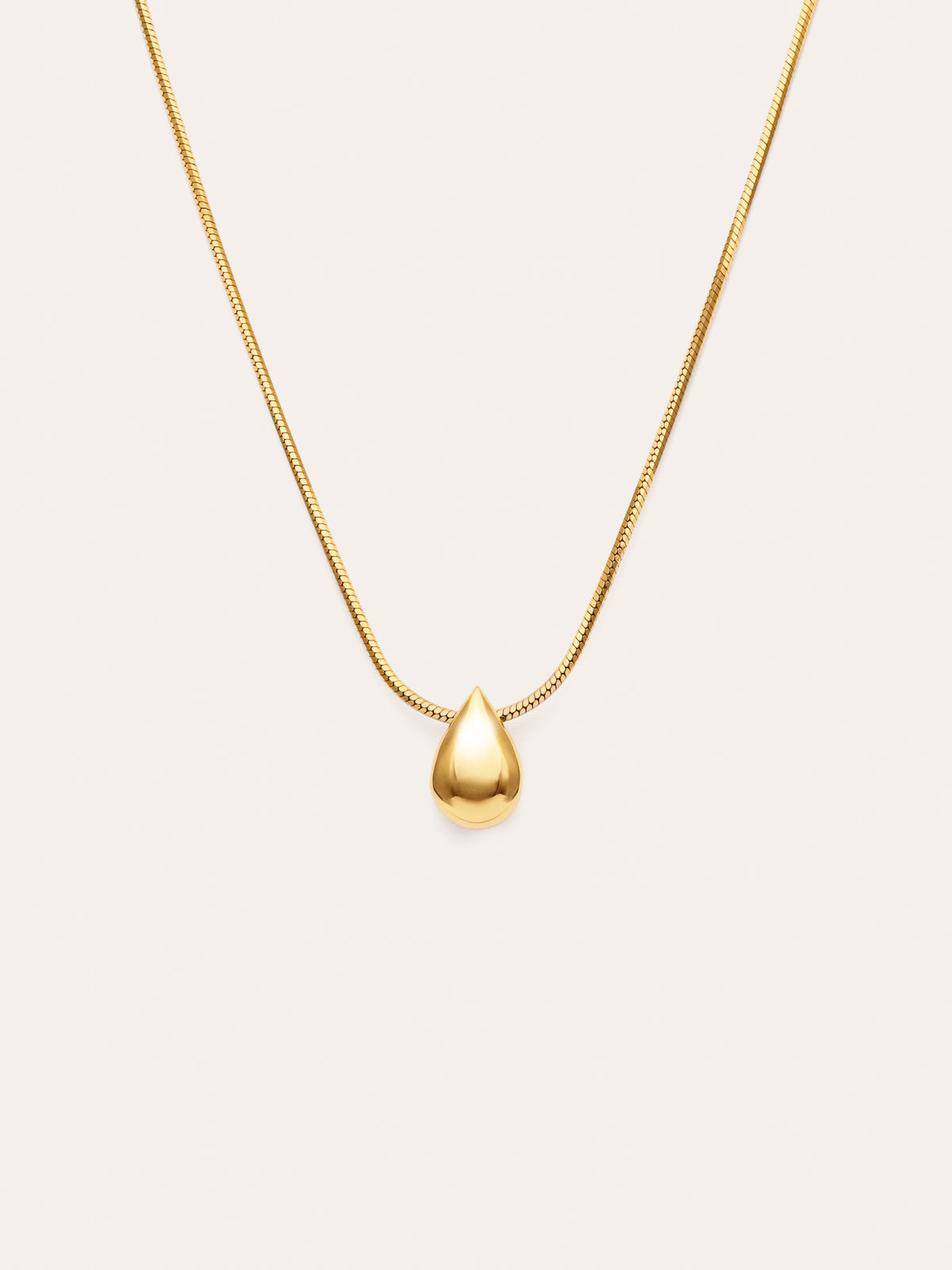 Collar Gota Drop Acero Baño Oro