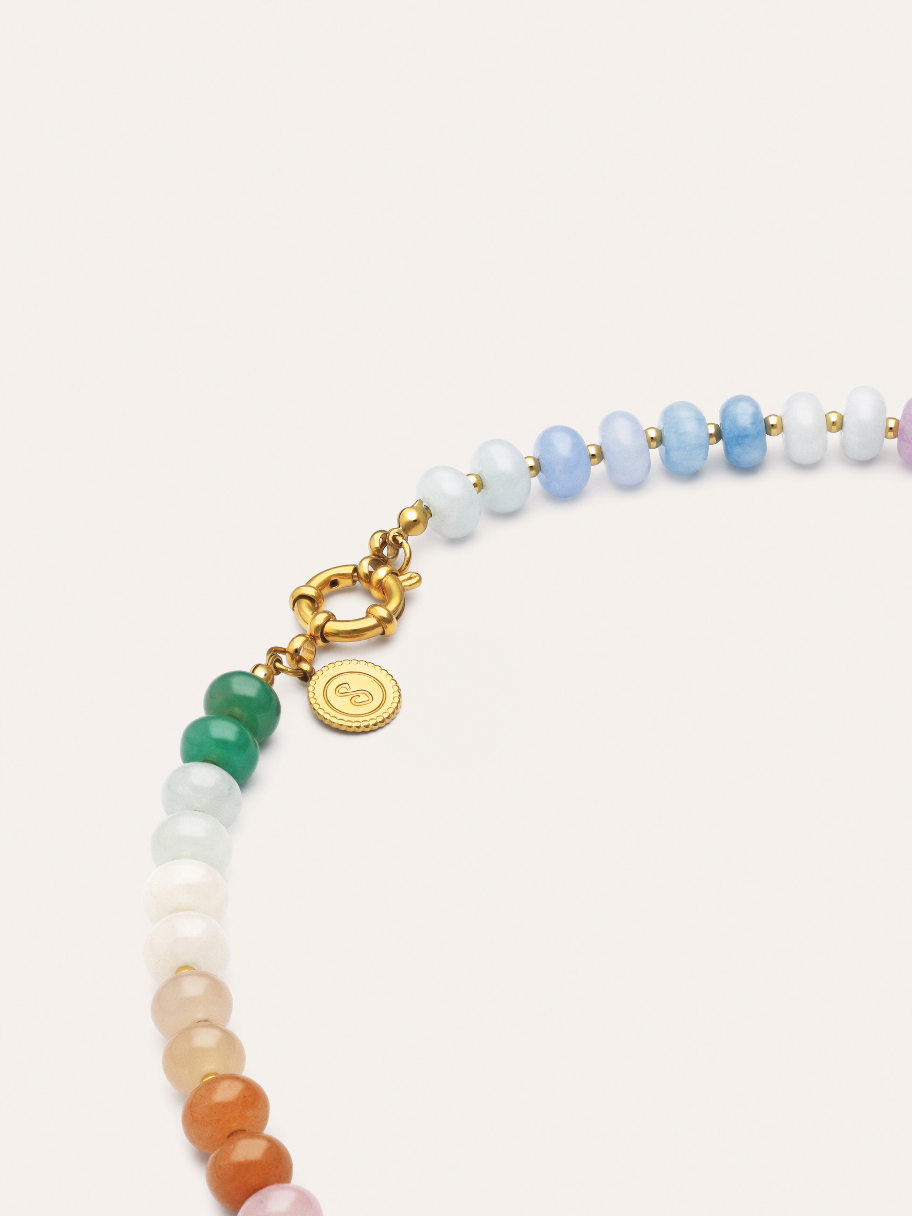 Collier Gummy Stones Acier Plaqué Or