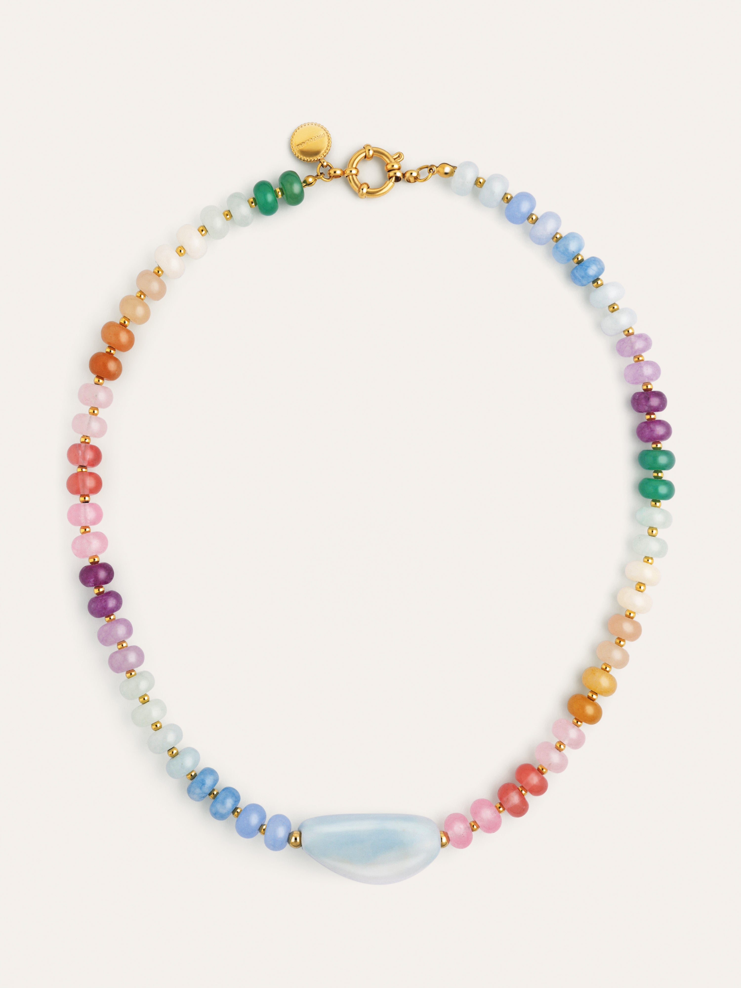 Collier Gummy Stones Acier Plaqué Or