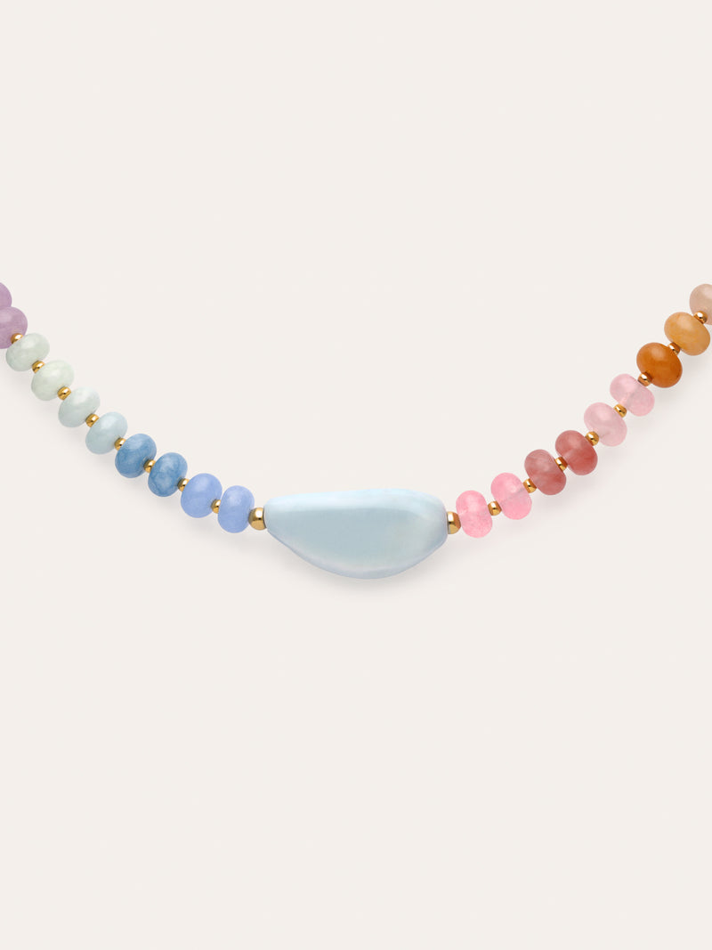 Collier Gummy Stones Acier Plaqué Or