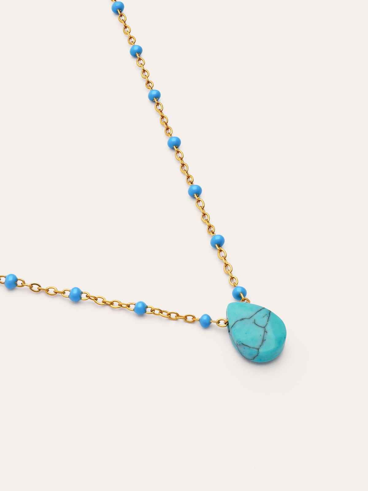 Imagen detalle de Collar Hydra Azul Acero Baño Oro