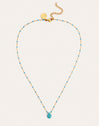 Collar Hydra Azul Acero Baño Oro - vista 4