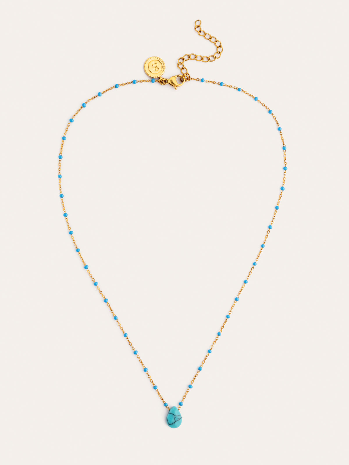 Collar Hydra Azul Acero Baño Oro - vista 4