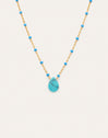 Collar Hydra Azul Acero Baño Oro