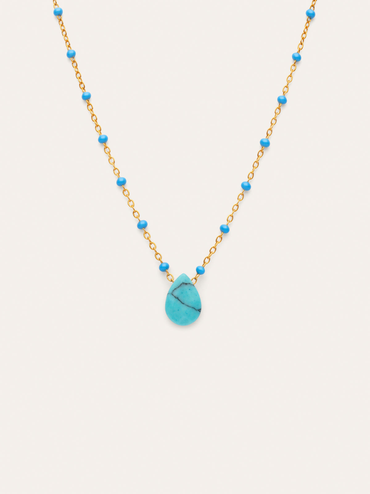 Collar Hydra Azul Acero Baño Oro