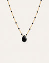 Collar Hydra Negro Acero Baño Oro