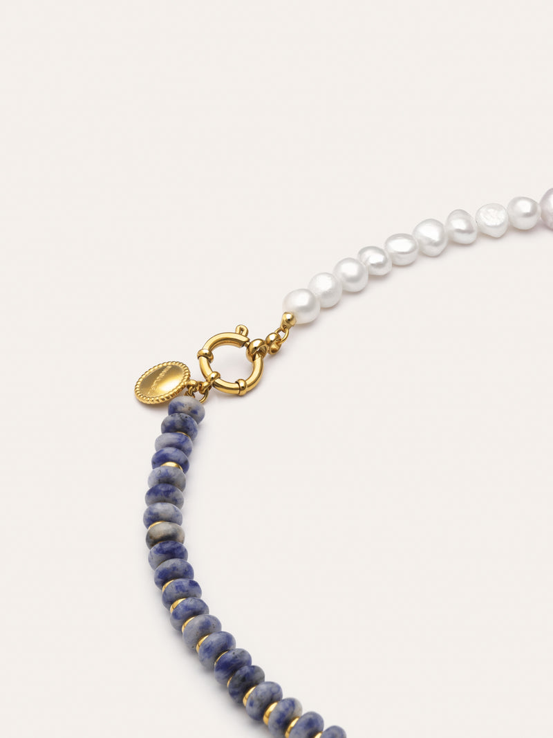 Colar Índigo Pearl Aço Banho Ouro