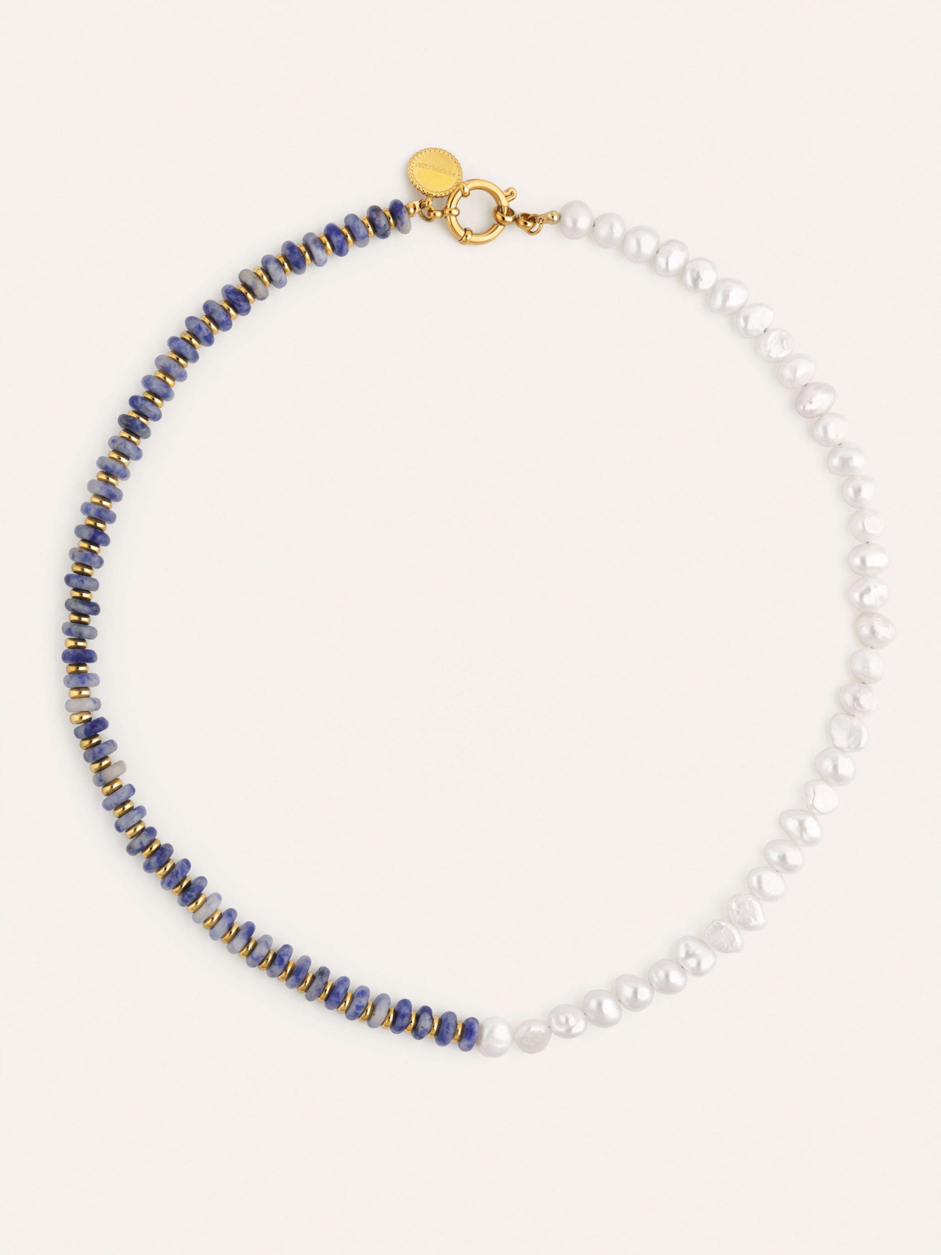 Colar Índigo Pearl Aço Banho Ouro