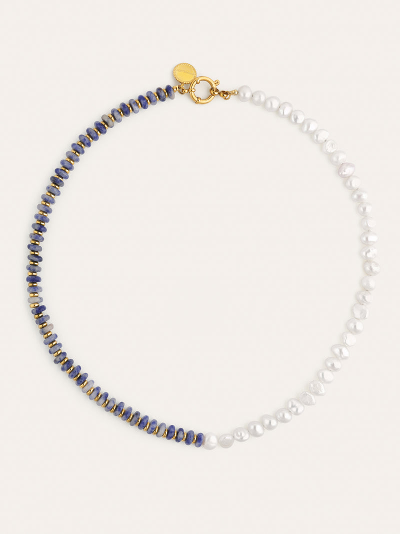 Colar Índigo Pearl Aço Banho Ouro