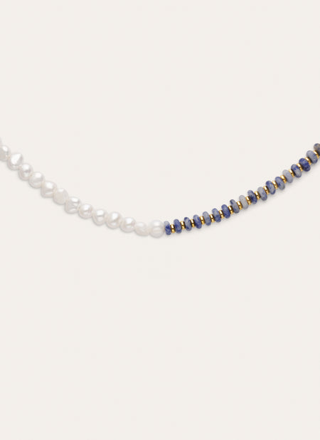 Colar Índigo Pearl Aço Banho Ouro