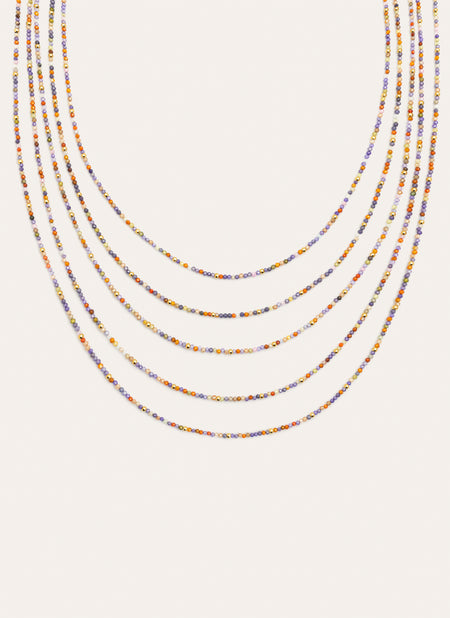 Collar Long Crystals Cleopatra Acero Baño Oro