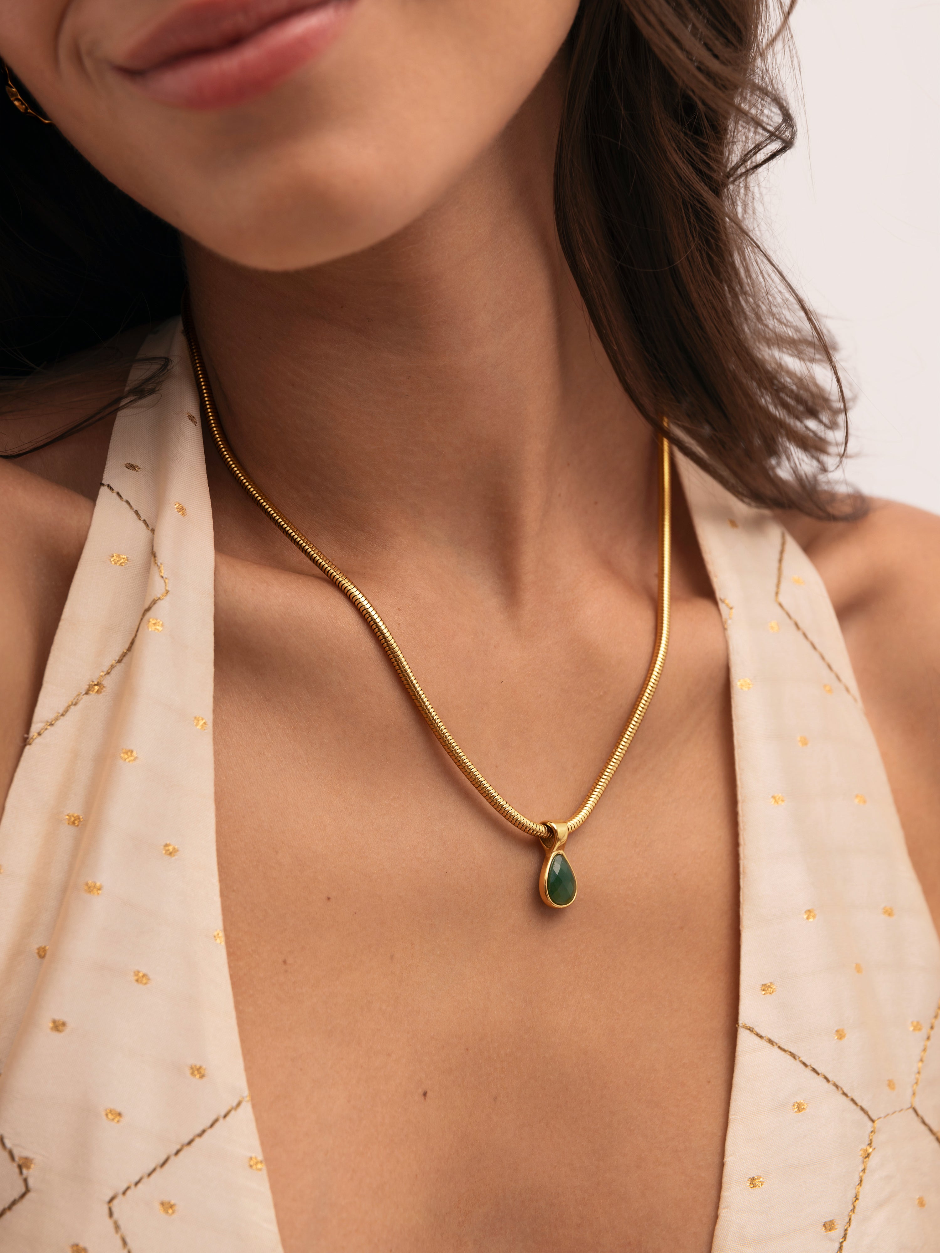 Collar Leti Acero Baño Oro
