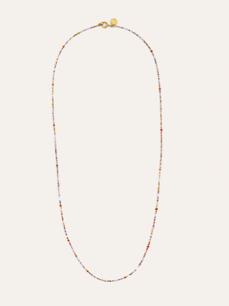 Collar Long Full Crystal Summer Acero Baño Oro