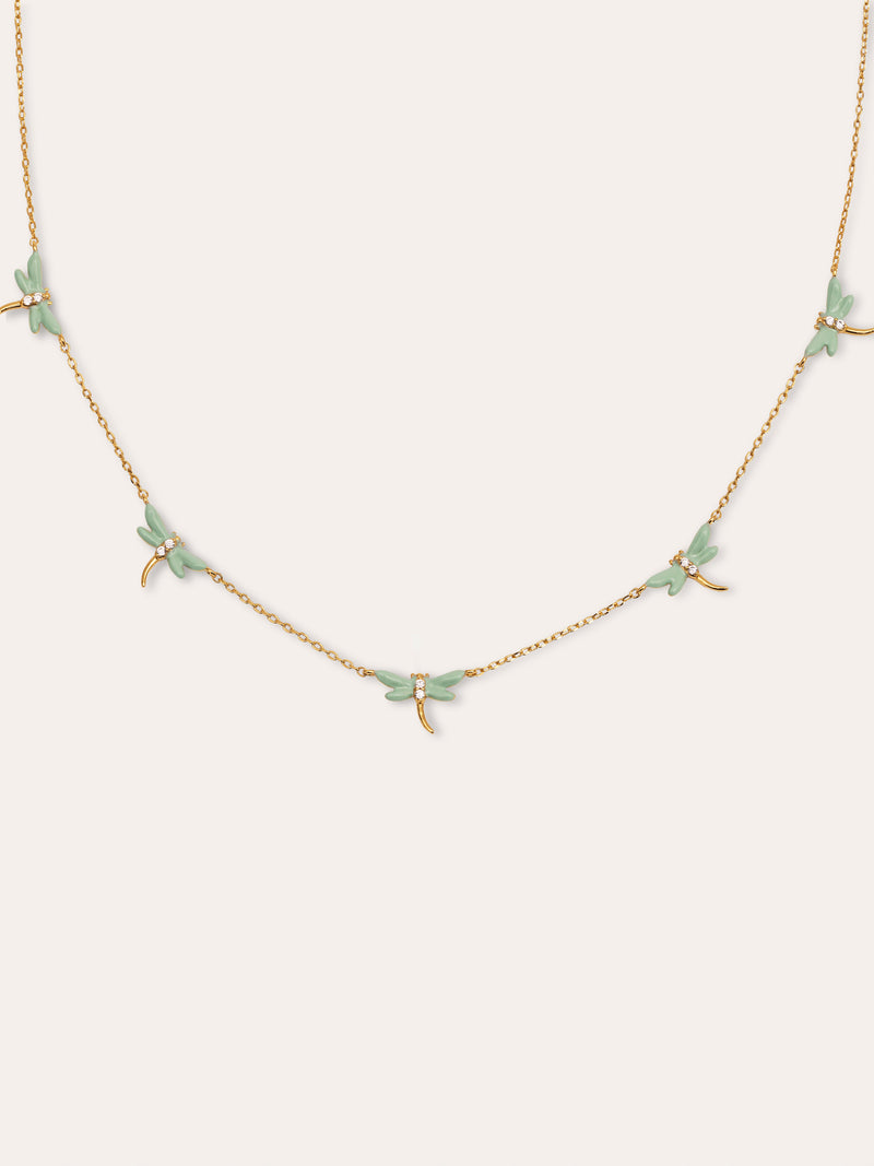 Collar Libélula Baño Oro