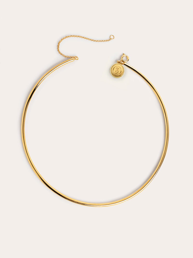 Choker Line Chain, Edelstahl, vergoldet