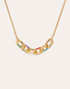 Collar Link Rainbow Enamel Baño Oro