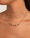 Collar Link Rainbow Enamel Baño Oro - puesto en modelo