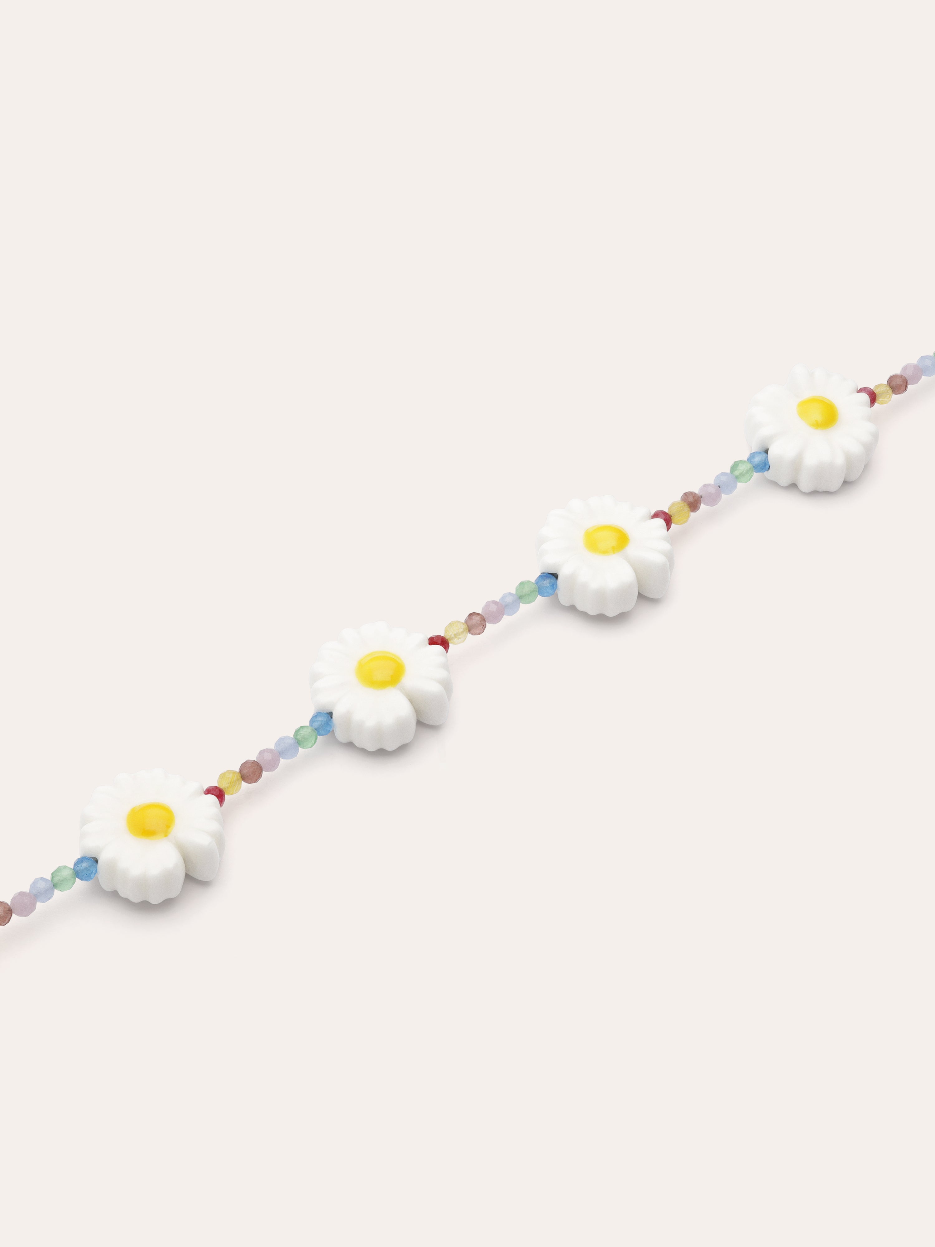 Collar Long Margarita Acero Baño Oro