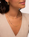 Long Crystals Rainbow Stainless Steel Necklace