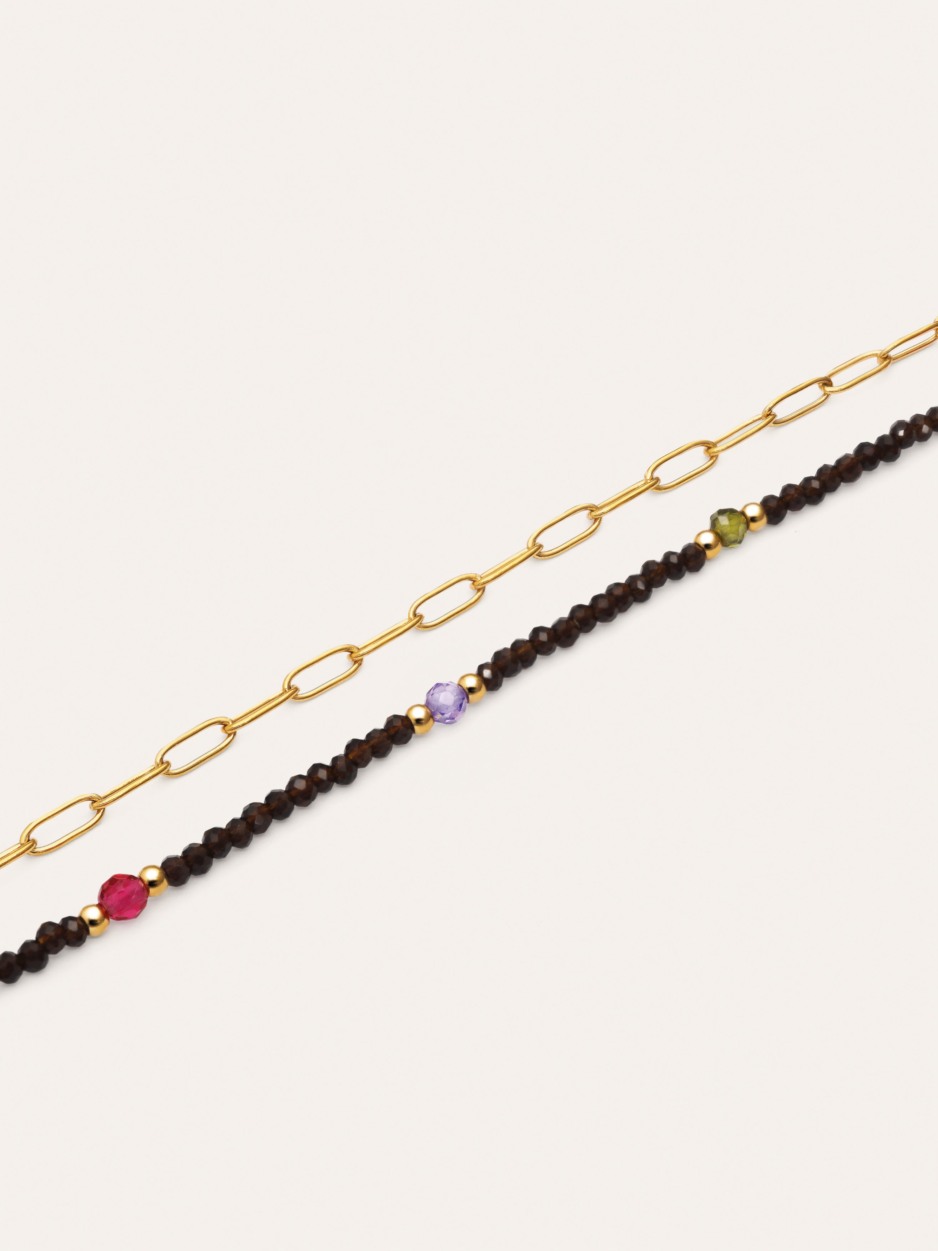 Long Winter Glam Halskette Stahl, vergoldet