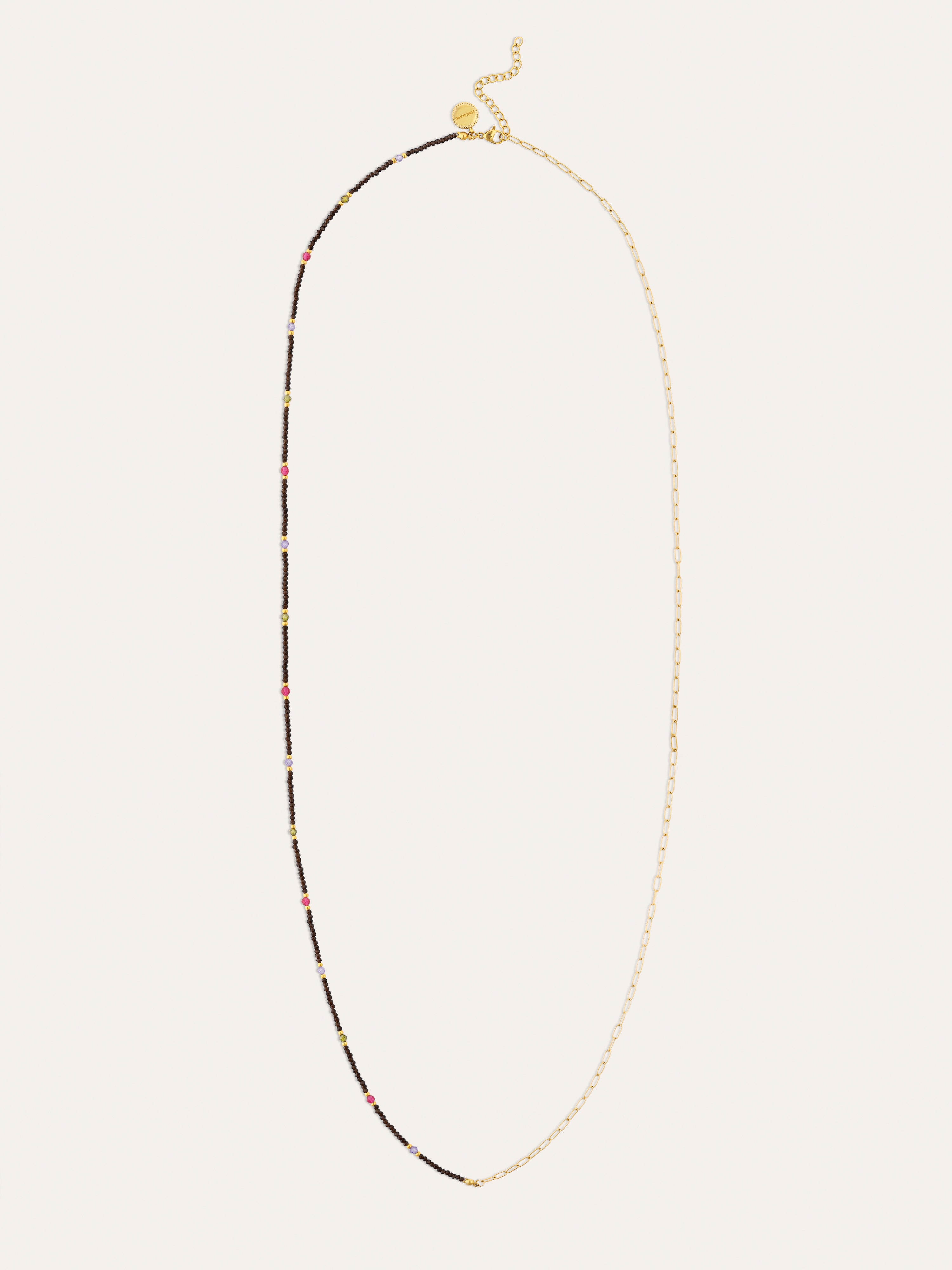 Long Winter Glam Halskette Stahl, vergoldet