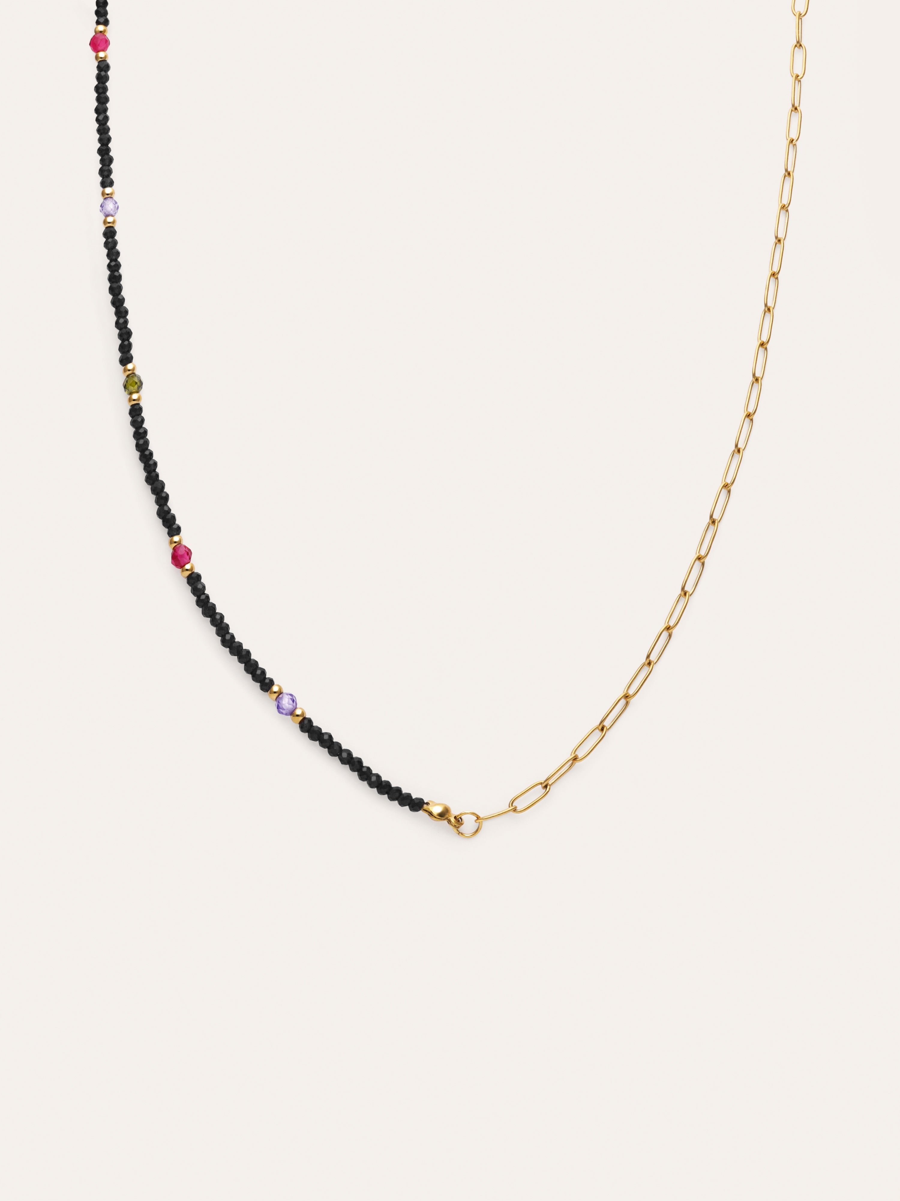 Long Winter Glam Halskette Stahl, vergoldet