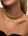 Choker Malla Acero Baño Oro