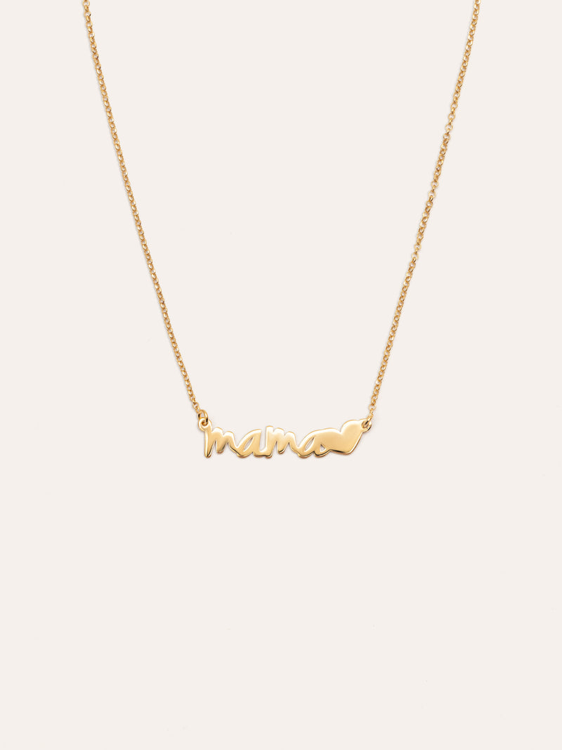 Collier Maman Heart Argent Plaqué Or