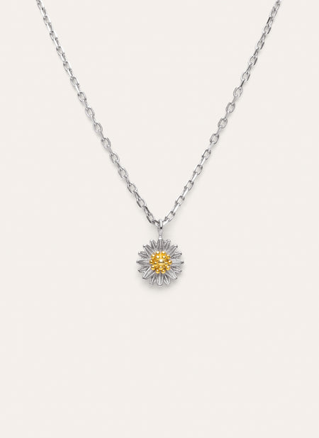 Gänseblümchen Halskette Silber