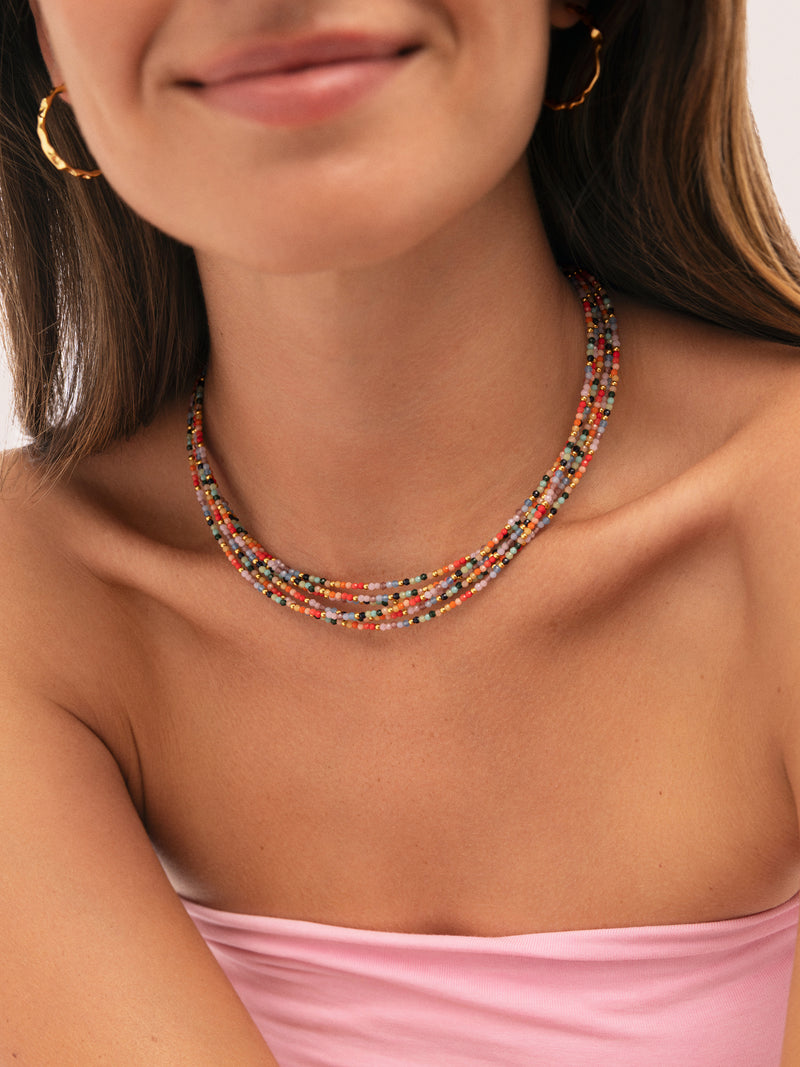 Collar Mawi Colors Acero Baño Oro