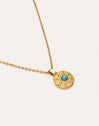 Imagen detalle de Collar Medallion Aqua Acero Baño Oro