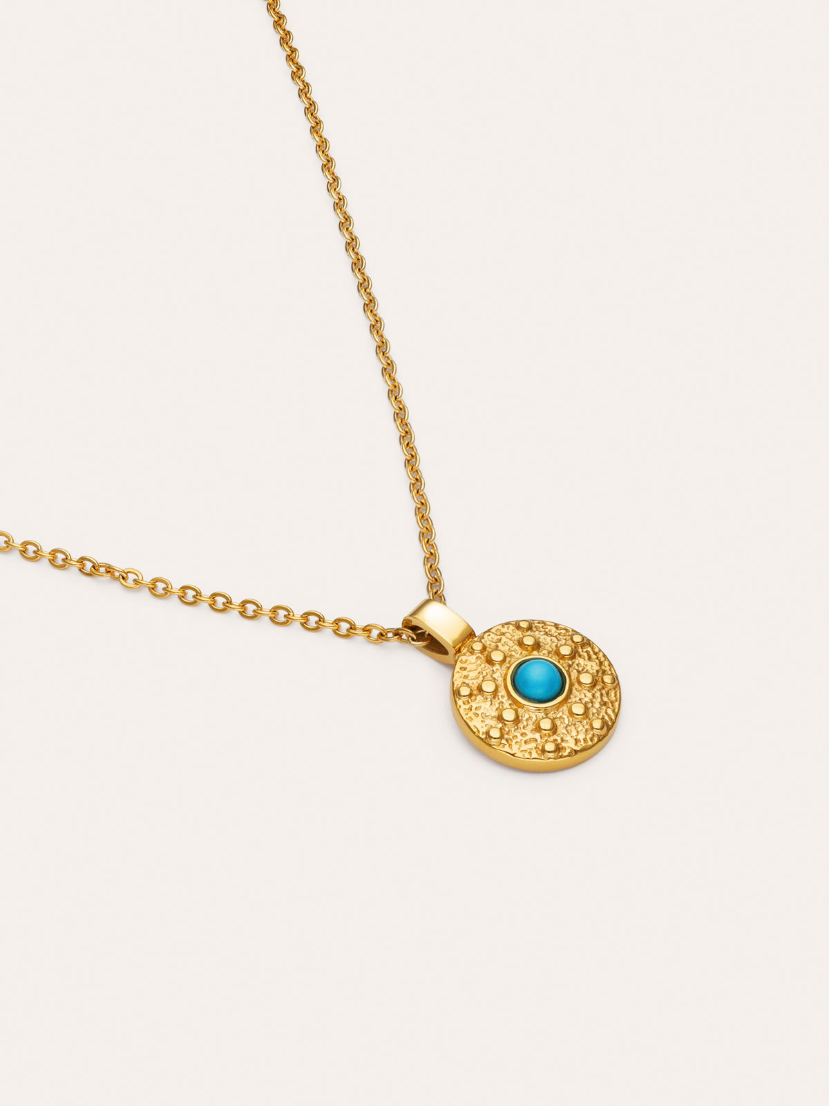 Imagen detalle de Collar Medallion Aqua Acero Baño Oro