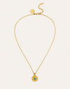 Collar Medallion Aqua Acero Baño Oro - vista 4