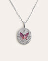 Butterfly Medaille Halskette Rosé 