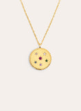 Medallion Spark Color Gold Necklace