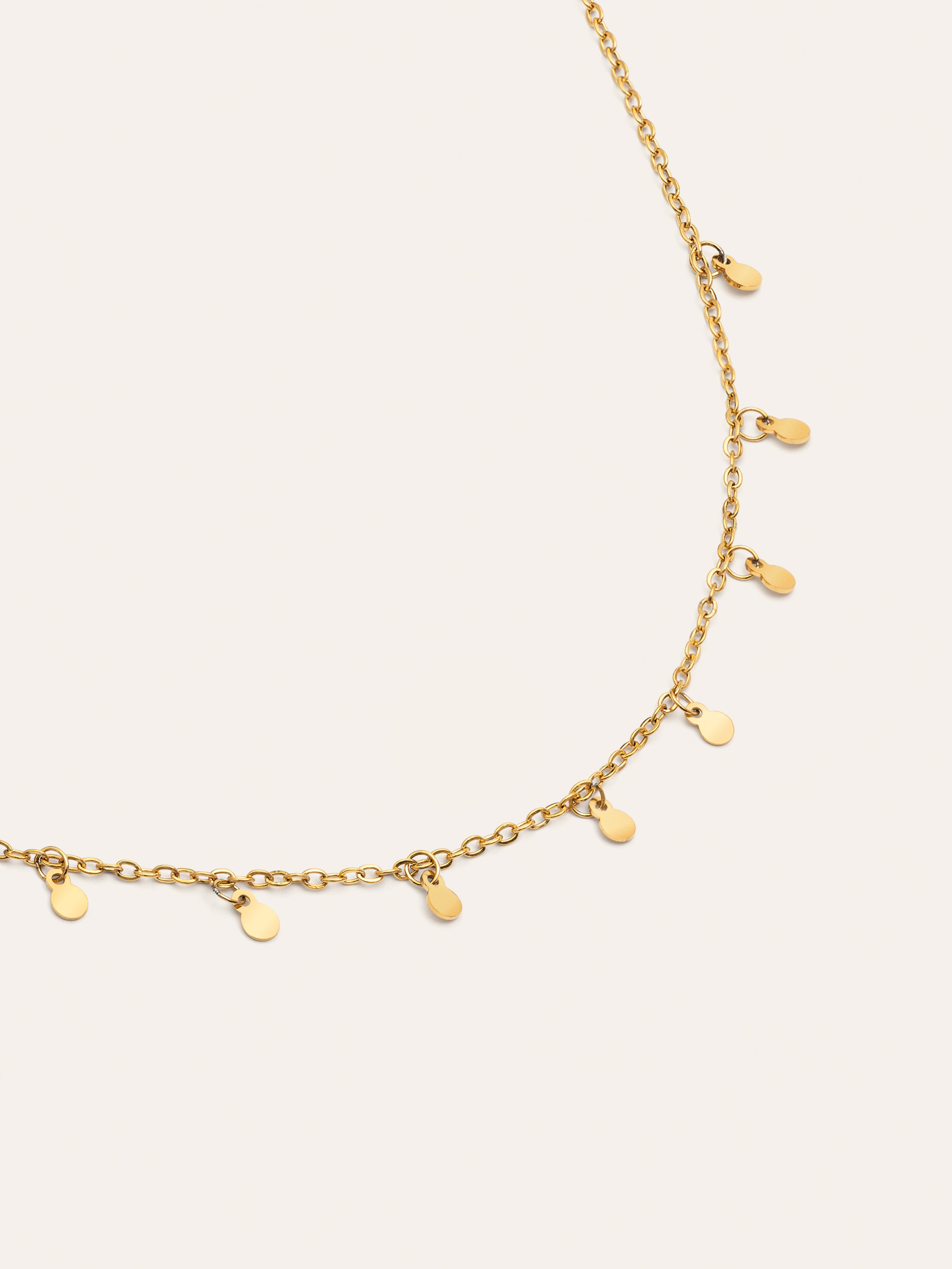 Mini Moons 3mm Stainless Steel Gold Necklace