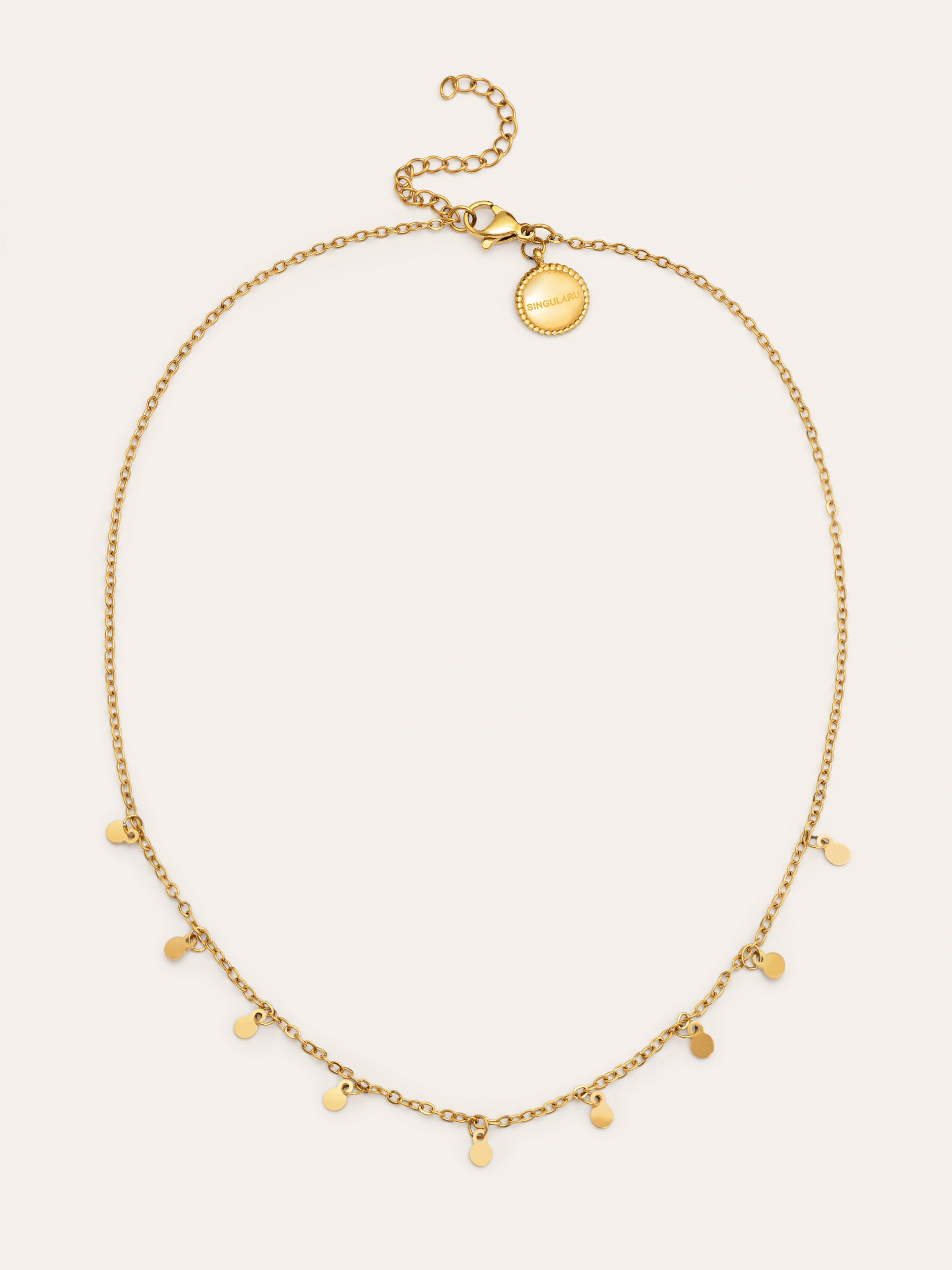 Mini Moons 3mm Stainless Steel Gold Necklace