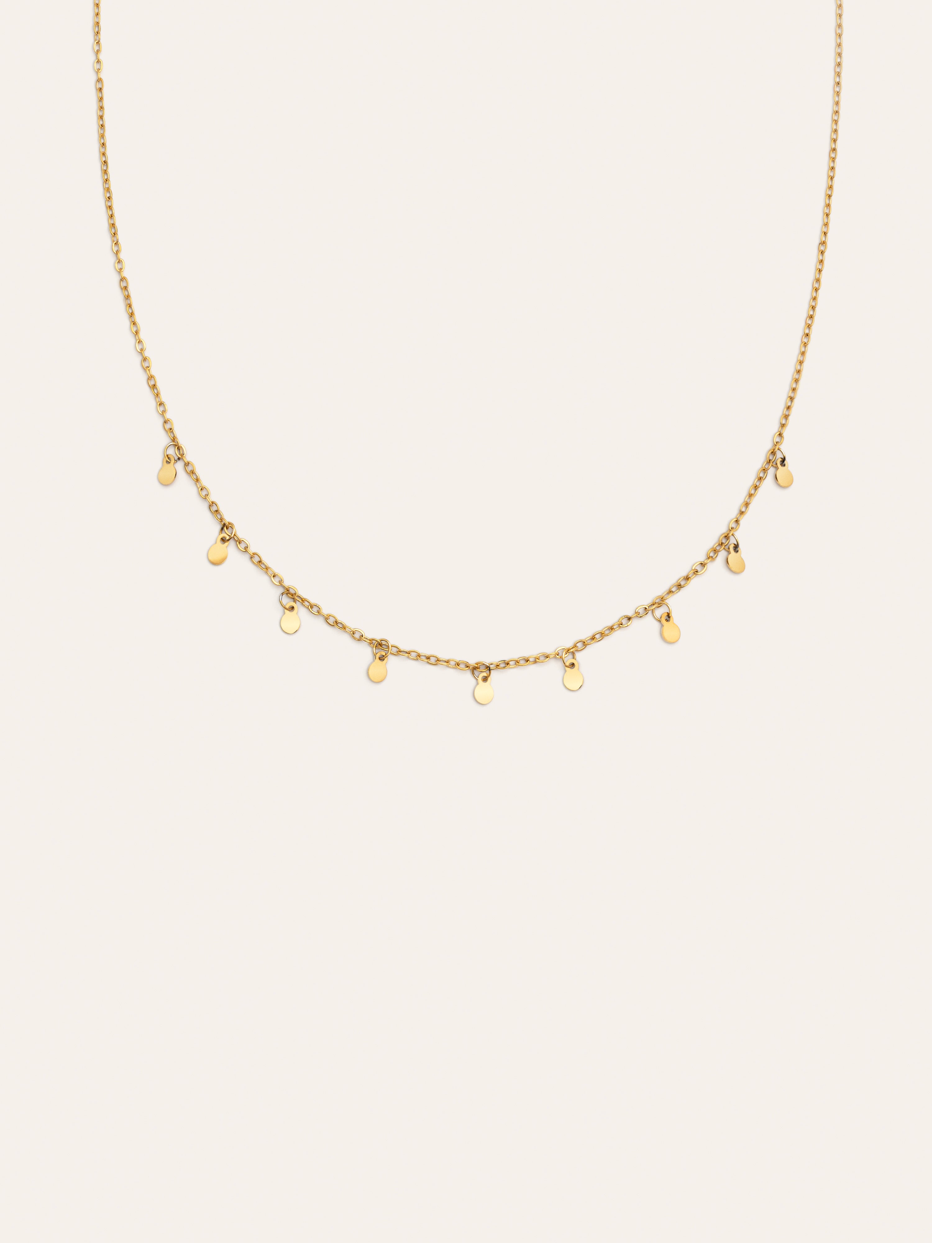 Mini Moons 3mm Stainless Steel Gold Necklace