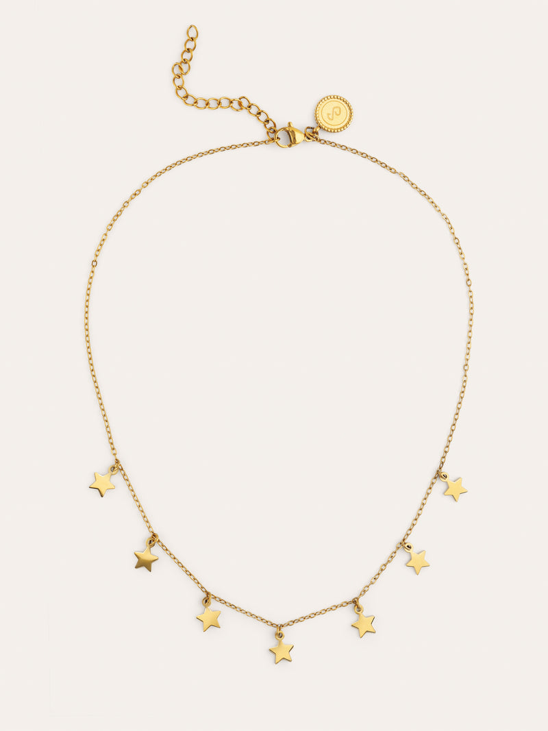 Collier Mini Stars Acier Plaqué Or
