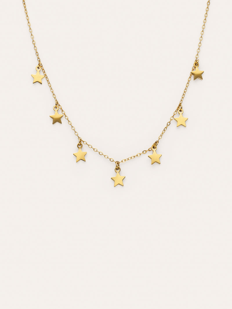 Collier Mini Stars Acier Plaqué Or