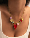 Multicharms Hearts Gold Necklace