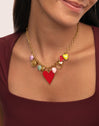 Multicharms Hearts Gold Necklace