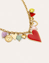 Multicharms Hearts Gold Necklace