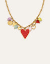 Multicharms Hearts Gold Necklace