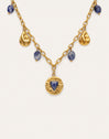 Collar Multicharms Denim Cianita Acero Baño Oro