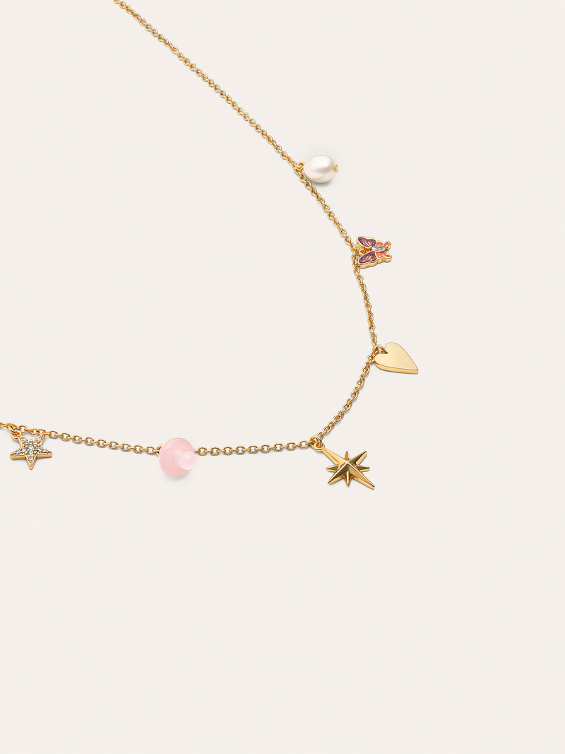 Collar Multicharms Fairy Tale Baño Oro