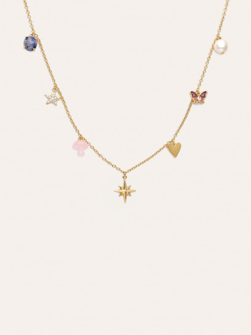Collar Multicharms Fairy Tale Baño Oro