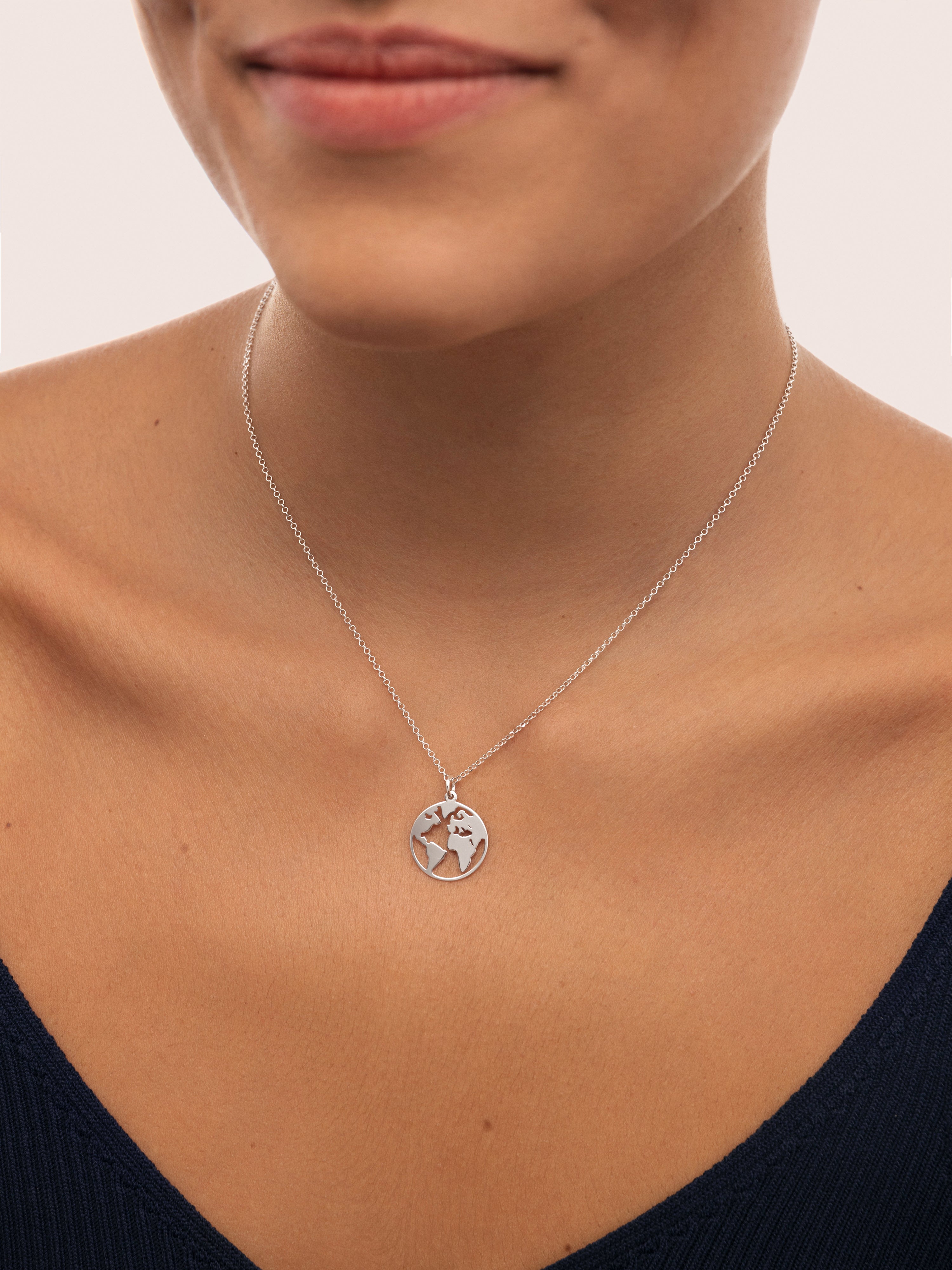 World Halskette Silber