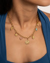 Multicharms Solei Sterling Silver Gold Necklace